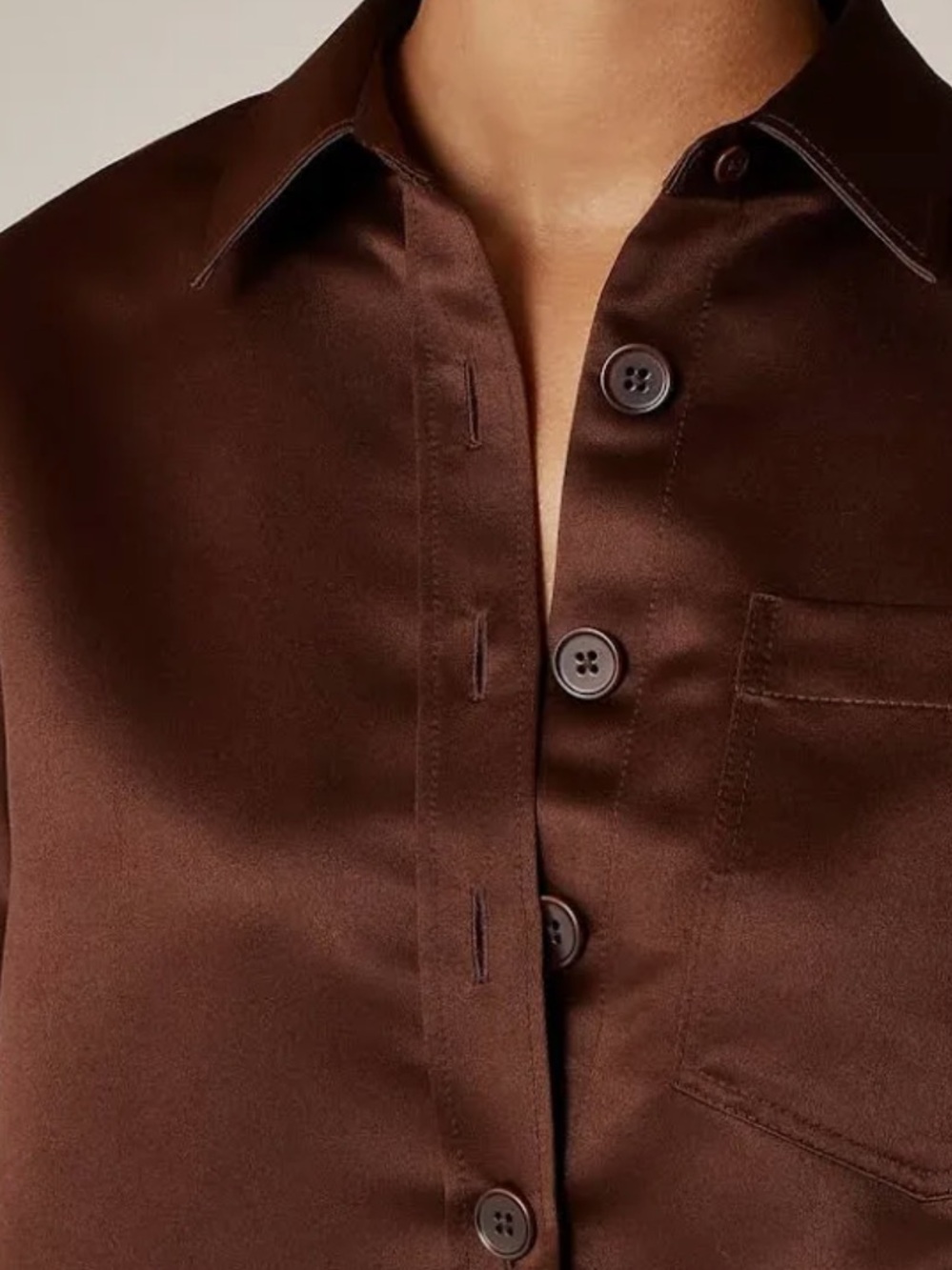 NWT J.Crew Étienne cropped button-up shirt in duchesse satin - Picture 2 of 2